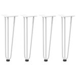 Casa si Gradina - Mobilier - Feronerie si accesorii mobila - Picioare de masa in ac de par 4 buc Otel solid alb 42 cm, model 3 rods - Infinity.ro
