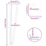 Casa si Gradina - Mobilier - Feronerie si accesorii mobila - Picioare de masa in ac de par 4 buc Otel solid alb 42 cm, model 3 rods - Infinity.ro