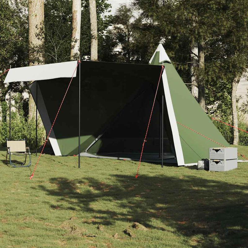 Sport si Outdoor - Camping - Corturi camping - Cort de familie Tipi pentru 6 persoane, verde, impermeabil - Infinity.ro