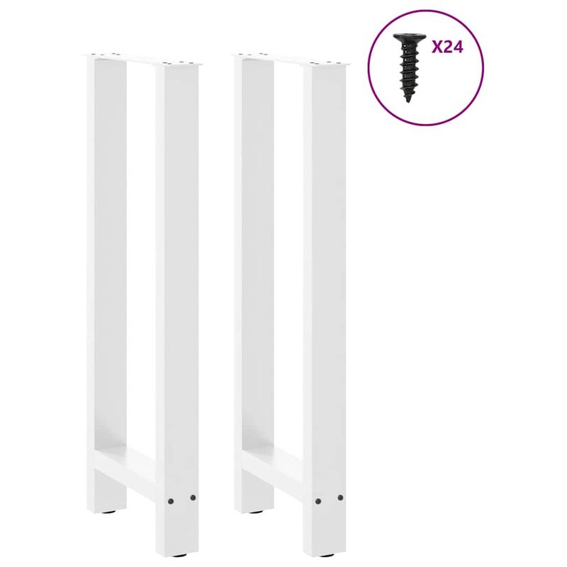 Casa si Gradina - Mobilier - Feronerie si accesorii mobila - Picioare masuta de cafea alb 2 buc 50x(100-101) cm Otel - Infinity.ro