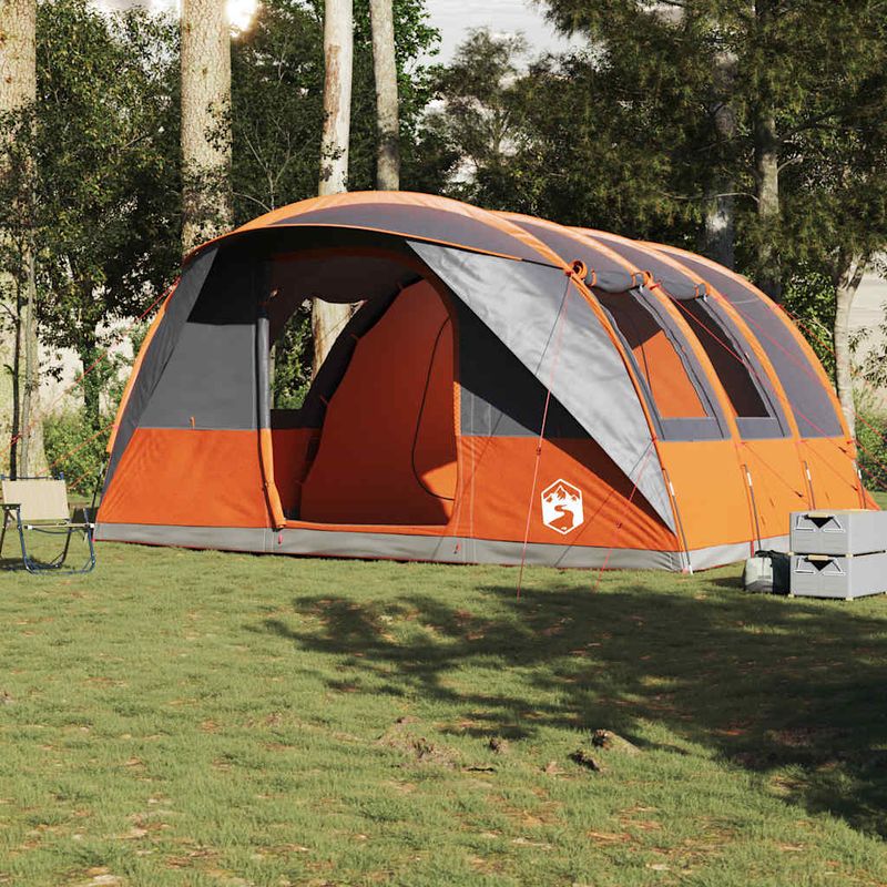 Sport si Outdoor - Camping - Corturi camping - Cort de camping tunel 5 persoane, gri/portocaliu, impermeabil - Infinity.ro