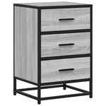 Casa si Gradina - Mobilier - Comode si corpuri - Noptiere - Noptiera gri Sonoma 40x34,5x60 cm lemn prelucrat si metal - Infinity.ro