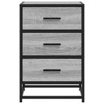Casa si Gradina - Mobilier - Comode si corpuri - Noptiere - Noptiera gri Sonoma 40x34,5x60 cm lemn prelucrat si metal - Infinity.ro