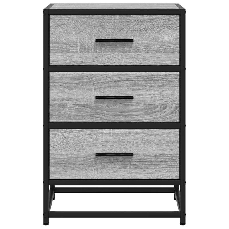 Casa si Gradina - Mobilier - Comode si corpuri - Noptiere - Noptiera gri Sonoma 40x34,5x60 cm lemn prelucrat si metal - Infinity.ro