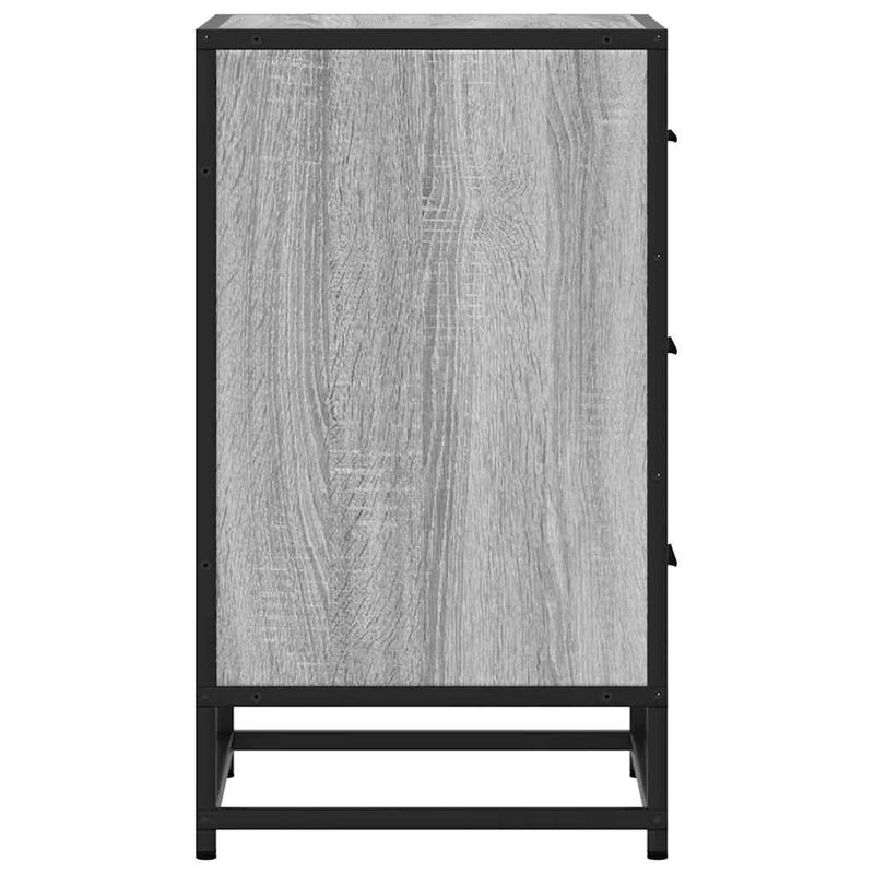 Casa si Gradina - Mobilier - Comode si corpuri - Noptiere - Noptiera gri Sonoma 40x34,5x60 cm lemn prelucrat si metal - Infinity.ro