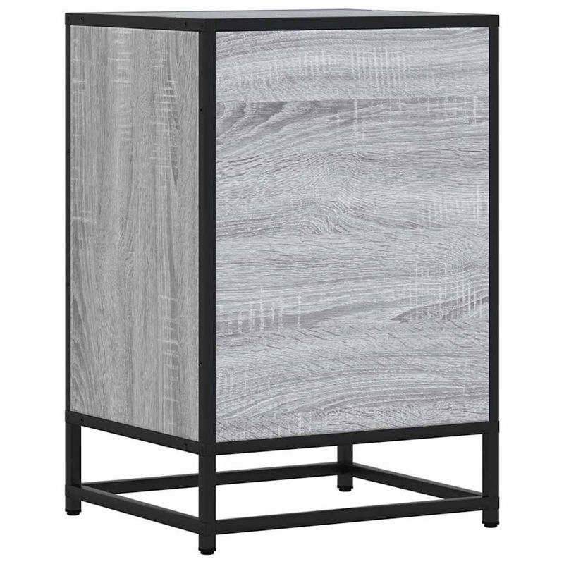 Casa si Gradina - Mobilier - Comode si corpuri - Noptiere - Noptiera gri Sonoma 40x34,5x60 cm lemn prelucrat si metal - Infinity.ro