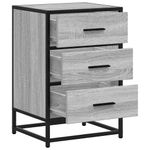 Casa si Gradina - Mobilier - Comode si corpuri - Noptiere - Noptiera gri Sonoma 40x34,5x60 cm lemn prelucrat si metal - Infinity.ro