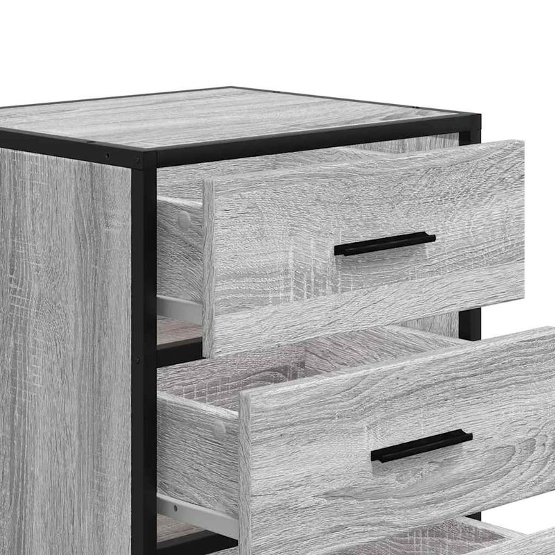 Casa si Gradina - Mobilier - Comode si corpuri - Noptiere - Noptiera gri Sonoma 40x34,5x60 cm lemn prelucrat si metal - Infinity.ro