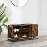 Casa si Gradina - Mobilier - Organizare si depozitare - Bancute - Banca pentru pantofi, stejar afumat, lemn prelucrat si metal - Infinity.ro