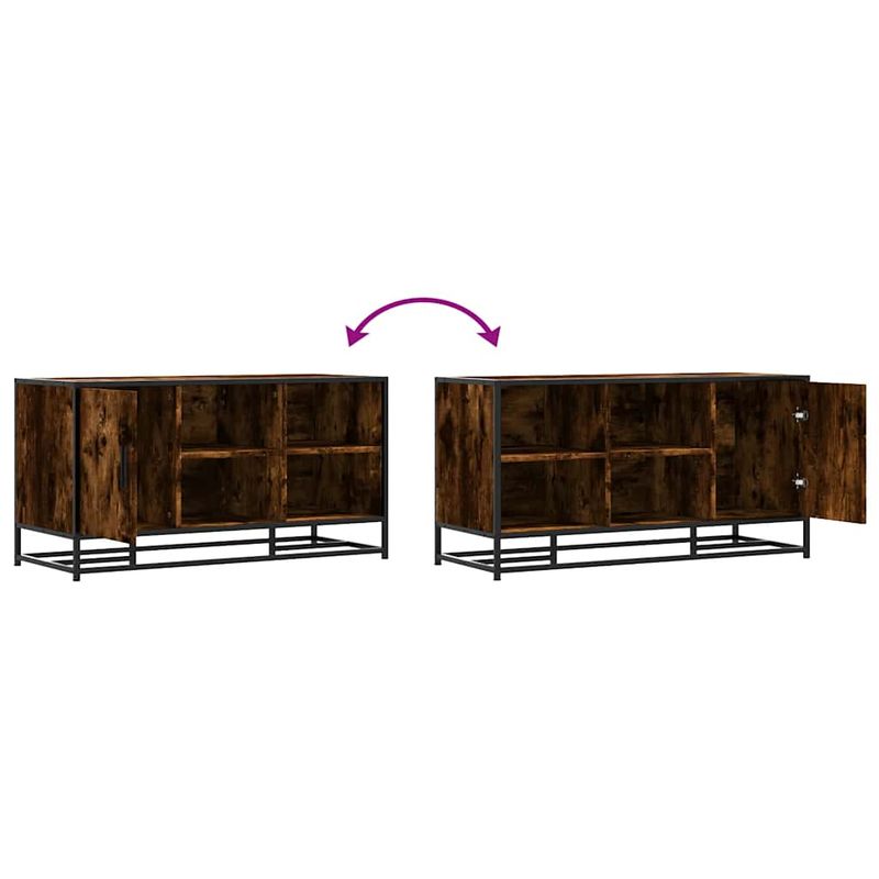 Casa si Gradina - Mobilier - Organizare si depozitare - Bancute - Banca pentru pantofi, stejar afumat, lemn prelucrat si metal - Infinity.ro