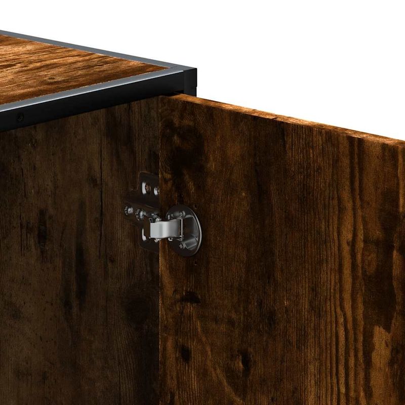 Casa si Gradina - Mobilier - Organizare si depozitare - Bancute - Banca pentru pantofi, stejar afumat, lemn prelucrat si metal - Infinity.ro