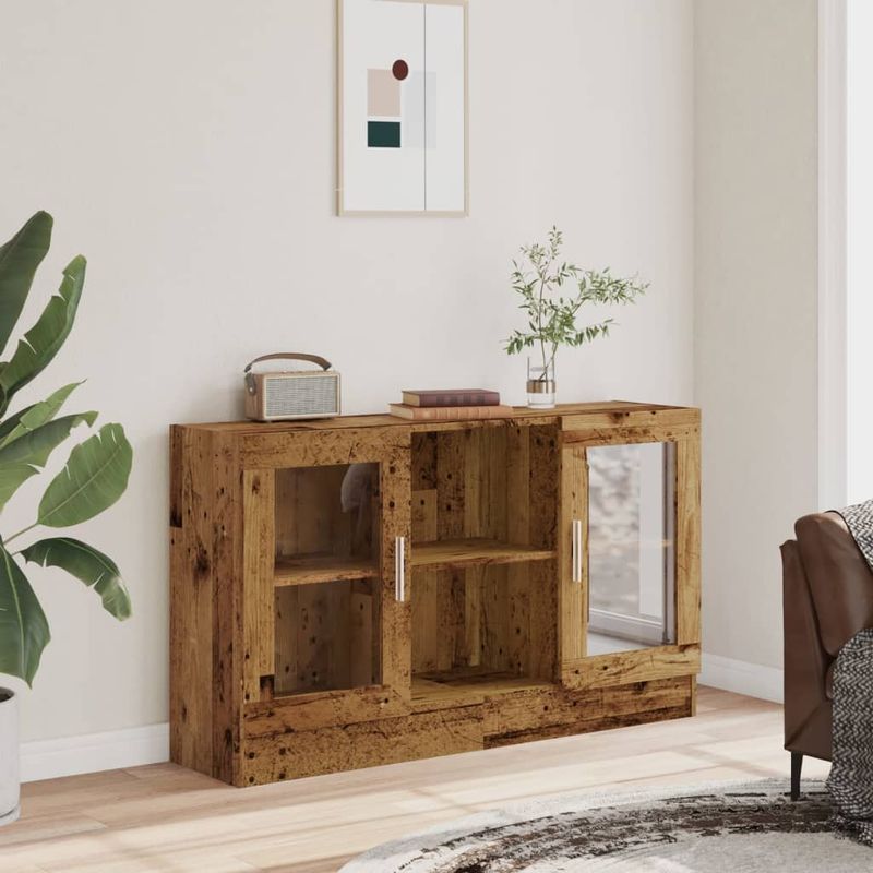 Casa si Gradina - Mobilier - Comode si corpuri - Comode - Dulap, lemn vechi, 120x30,5x70 cm, lemn prelucrat, material lemn compozit și sticlă - Infinity.ro