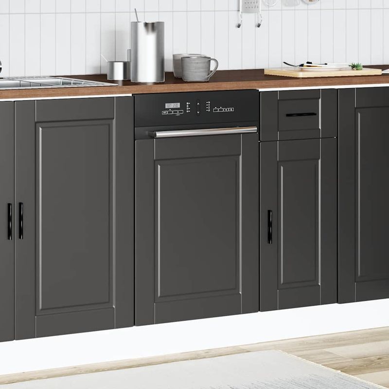 Electronice si Electrocasnice - Masini de spalat vase - Accesorii masini de spalat vase - Panou pentru masina de spalat vase „Porto” Negru lemn prelucrat, mărime 45x1.5x67 cm - Infinity.ro