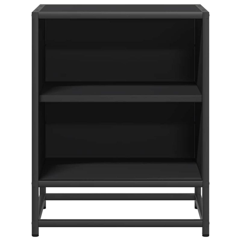 Casa si Gradina - Mobilier - Comode si corpuri - Noptiere - Noptiera neagra 40x31x50 cm lemn prelucrat si metal - Infinity.ro