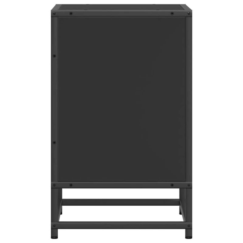 Casa si Gradina - Mobilier - Comode si corpuri - Noptiere - Noptiera neagra 40x31x50 cm lemn prelucrat si metal - Infinity.ro