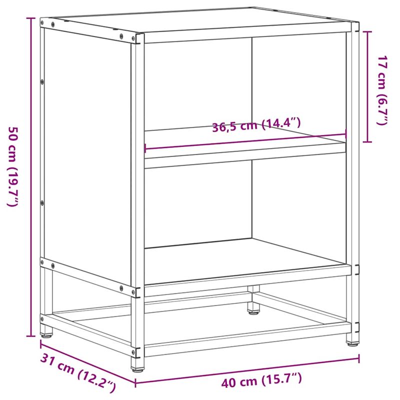 Casa si Gradina - Mobilier - Comode si corpuri - Noptiere - Noptiera neagra 40x31x50 cm lemn prelucrat si metal - Infinity.ro