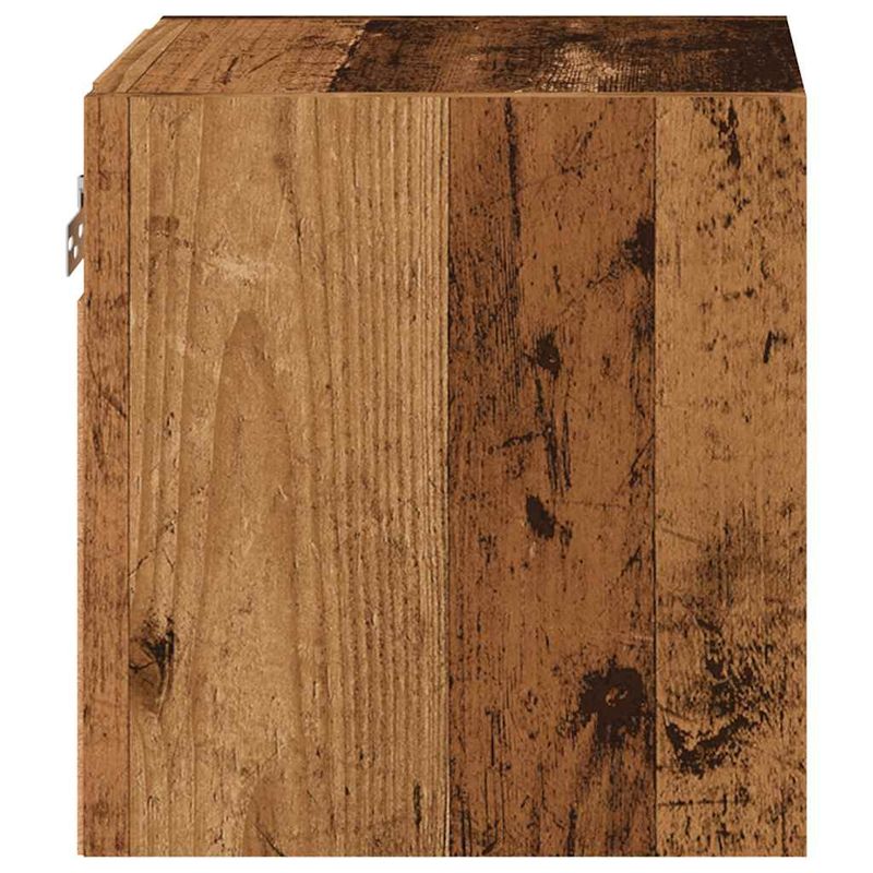 Casa si Gradina - Mobilier - Comode si corpuri - Comode - Comoda TV de perete cu lumini LED, lemn vechi, 30x28,5x30 cm - Infinity.ro