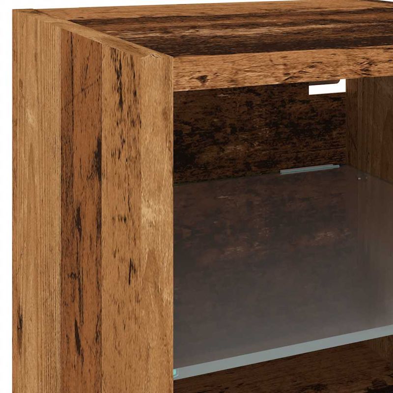 Casa si Gradina - Mobilier - Comode si corpuri - Comode - Comoda TV de perete cu lumini LED, lemn vechi, 30x28,5x30 cm - Infinity.ro