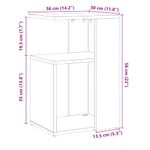 Casa si Gradina - Mobilier - Mese si birouri - Mese living - Masa laterala din lemn vechi 36x30x56 cm din lemn prelucrat - Infinity.ro