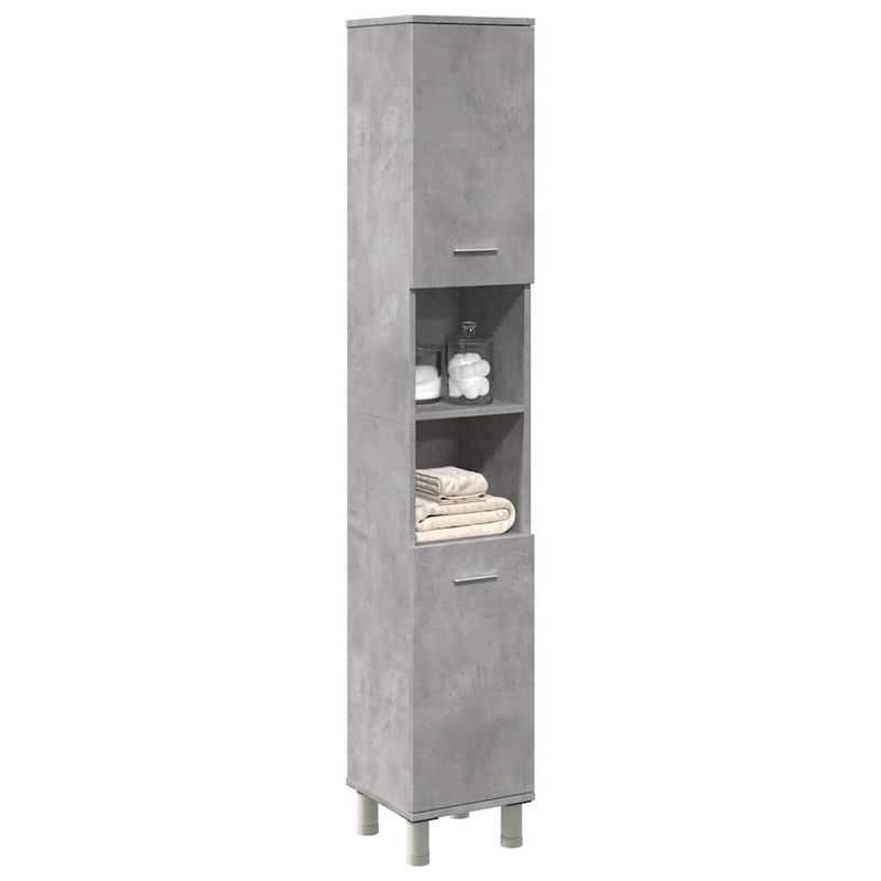 Casa si Gradina - Mobilier - Mobilier baie - Comode baie - Dulap de baie, gri beton, 30 x 30 x 179 cm, PAL - Infinity.ro