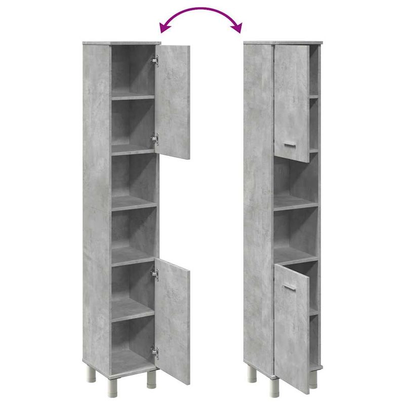 Casa si Gradina - Mobilier - Mobilier baie - Comode baie - Dulap de baie, gri beton, 30 x 30 x 179 cm, PAL - Infinity.ro