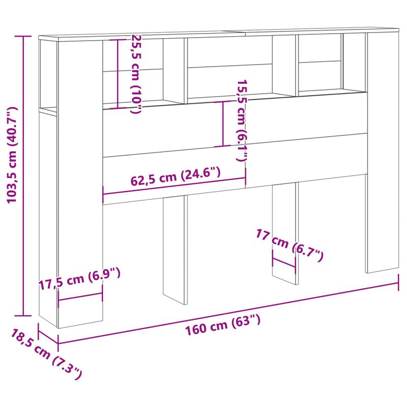 Casa si Gradina - Mobilier - Dulapuri si sifoniere - Dulapuri - Tablie pat cu dulap lemn vechi 160x18,5x103,5 cm lemn prelucrat - Infinity.ro