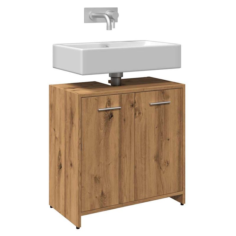 Casa si Gradina - Mobilier - Mobilier baie - Comode baie - Dulap chiuveta baie, stejar artizanal 65x33x60cm lemn prelucrat - Infinity.ro