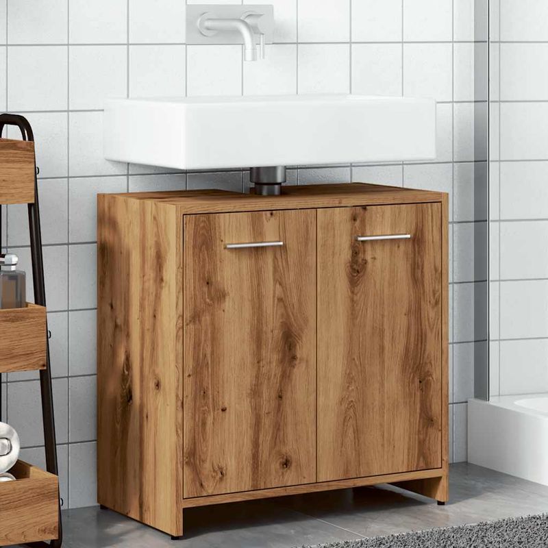 Casa si Gradina - Mobilier - Mobilier baie - Comode baie - Dulap chiuveta baie, stejar artizanal 65x33x60cm lemn prelucrat - Infinity.ro