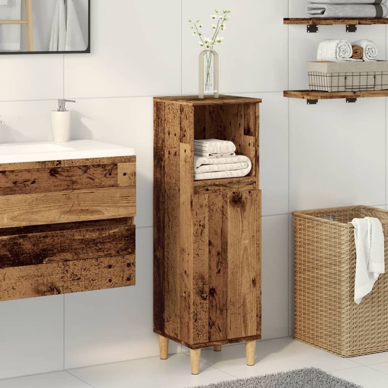 Casa si Gradina - Mobilier - Mobilier baie - Comode baie - Dulap de baie, lemn vechi, 30x30x100 cm, lemn prelucrat - Infinity.ro