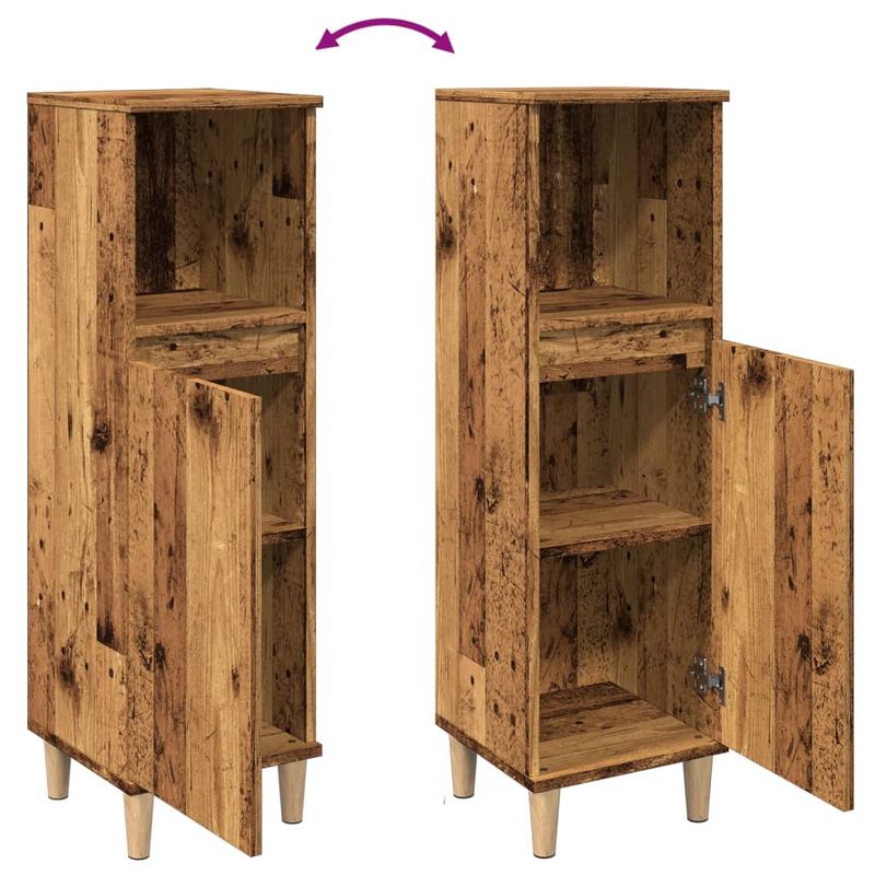 Casa si Gradina - Mobilier - Mobilier baie - Comode baie - Dulap de baie, lemn vechi, 30x30x100 cm, lemn prelucrat - Infinity.ro
