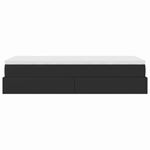 Casa si Gradina - Mobilier - Paturi si accesorii - Paturi - Cadru de pat otoman cu saltea neagra 90x200cm piele artificiala - Infinity.ro