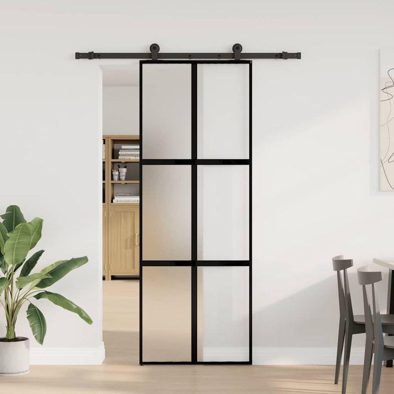 Casa si Gradina - Constructii - Usi interior, exterior si garaj - Usi interior - Usa glisanta cu set de feronerie sticla temperata si aluminiu - Infinity.ro
