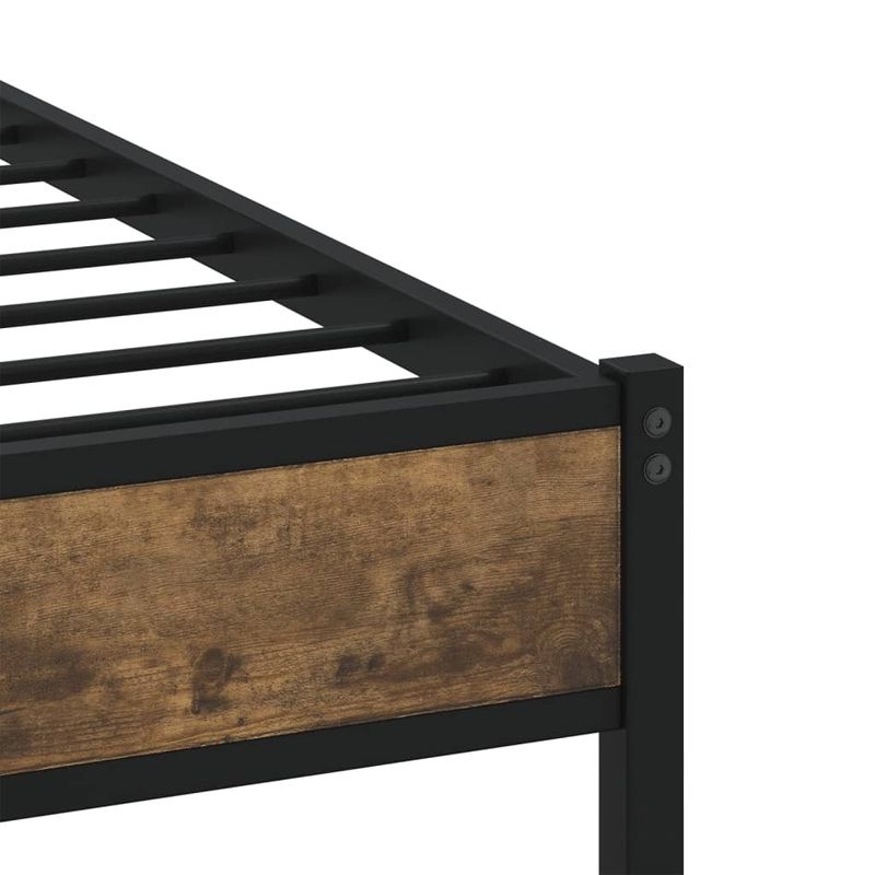 Casa si Gradina - Mobilier - Paturi si accesorii - Paturi - Cadru pat metalic fara saltea, stejar fumuriu, 120x190 cm - Infinity.ro