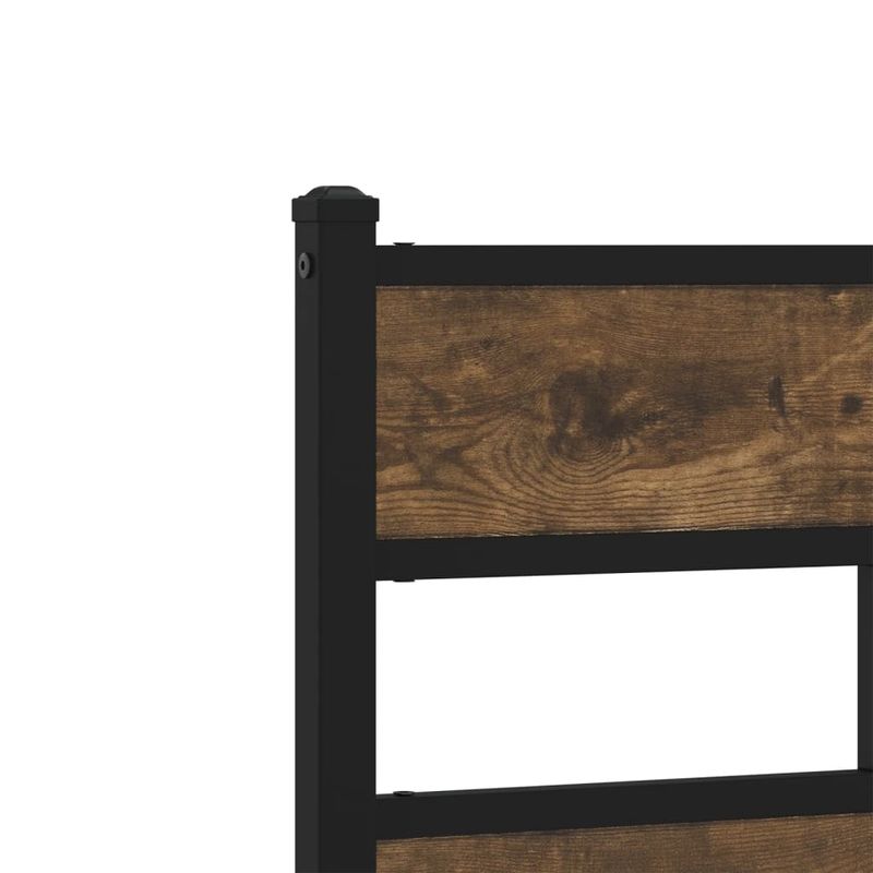 Casa si Gradina - Mobilier - Paturi si accesorii - Paturi - Cadru pat metalic fara saltea, stejar fumuriu, 120x190 cm - Infinity.ro