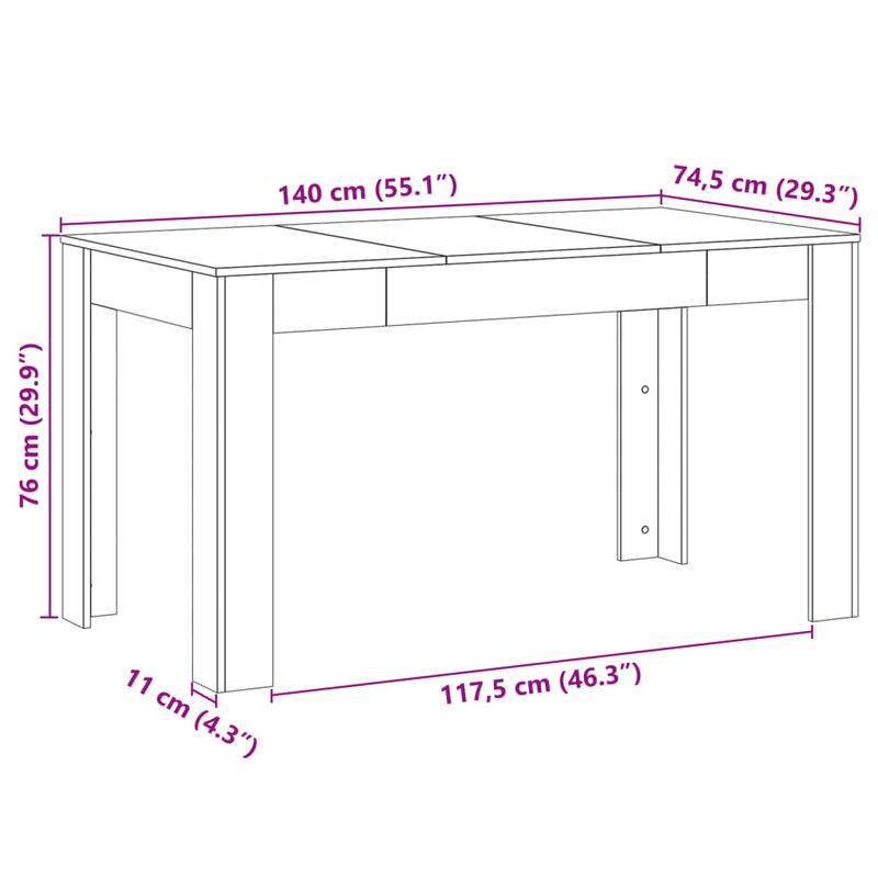 Casa si Gradina - Mobilier - Mese si birouri - Mese bucatarie si dining - Masa de bucatarie, lemn vechi, 140x74,5x76 cm, lemn prelucrat - Infinity.ro