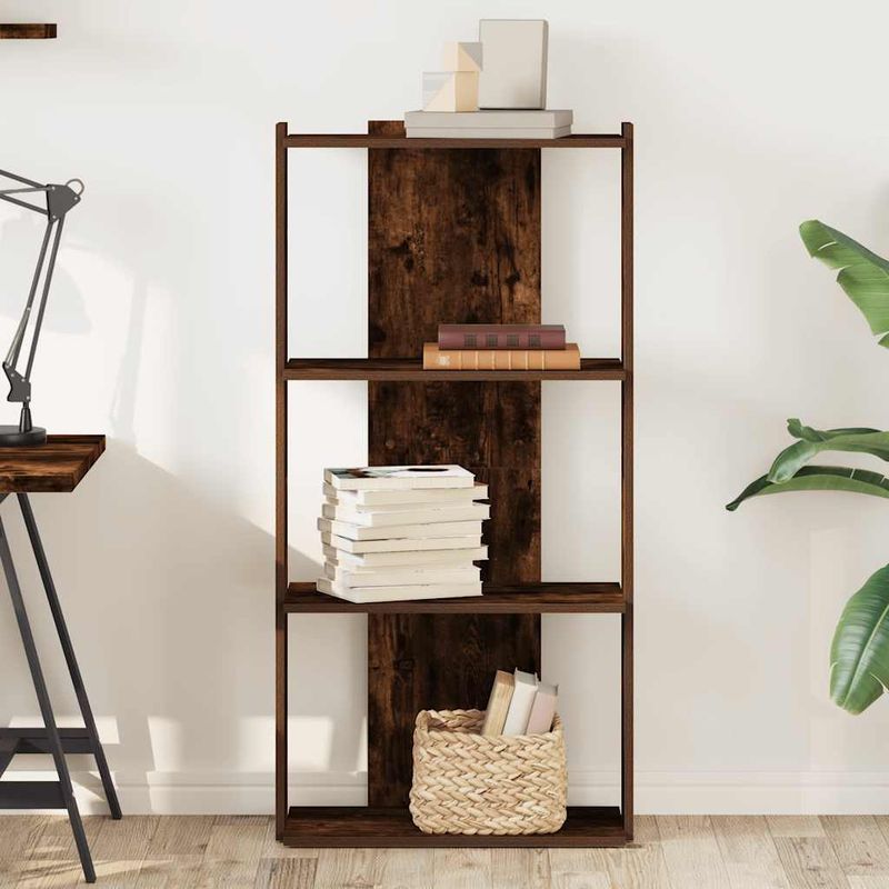 Casa si Gradina - Mobilier - Biblioteci si rafturi - Biblioteci - Biblioteca 3 niveluri stejar afumat 60x30x120 cm lemn prelucrat - Infinity.ro