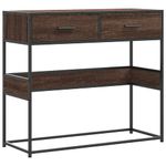 Casa si Gradina - Mobilier - Comode si corpuri - Console - Masuta consola, stejar maro, 90x35x80 cm, lemn prelucrat - Infinity.ro