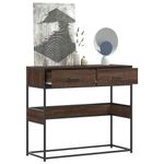 Casa si Gradina - Mobilier - Comode si corpuri - Console - Masuta consola, stejar maro, 90x35x80 cm, lemn prelucrat - Infinity.ro