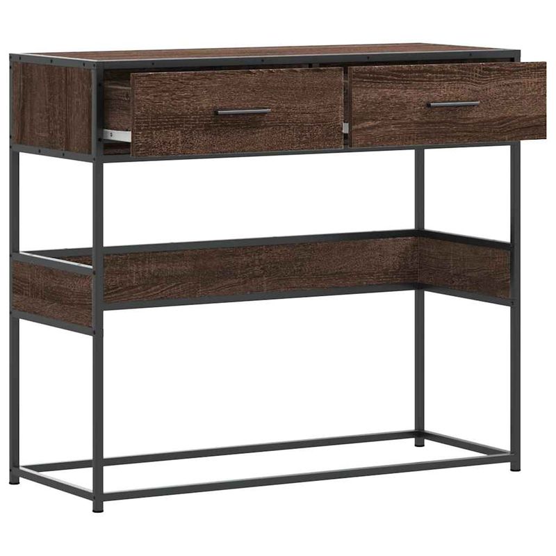 Casa si Gradina - Mobilier - Comode si corpuri - Console - Masuta consola, stejar maro, 90x35x80 cm, lemn prelucrat - Infinity.ro