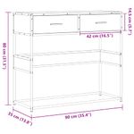 Casa si Gradina - Mobilier - Comode si corpuri - Console - Masuta consola, stejar maro, 90x35x80 cm, lemn prelucrat - Infinity.ro