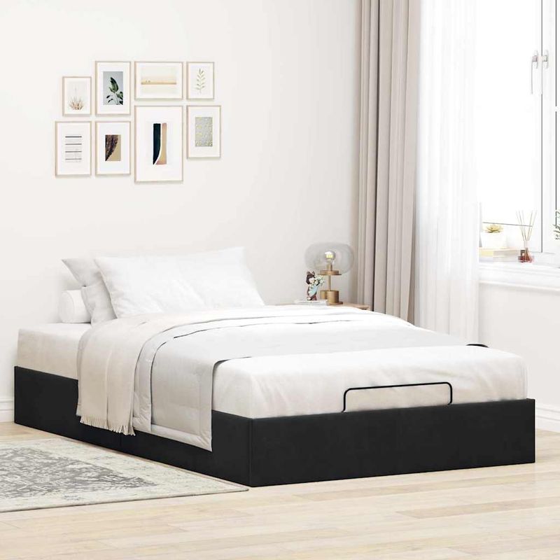 Casa si Gradina - Mobilier - Paturi si accesorii - Paturi - Cadru de pat otoman fara saltea Negru 120x200 cm catifea - Infinity.ro