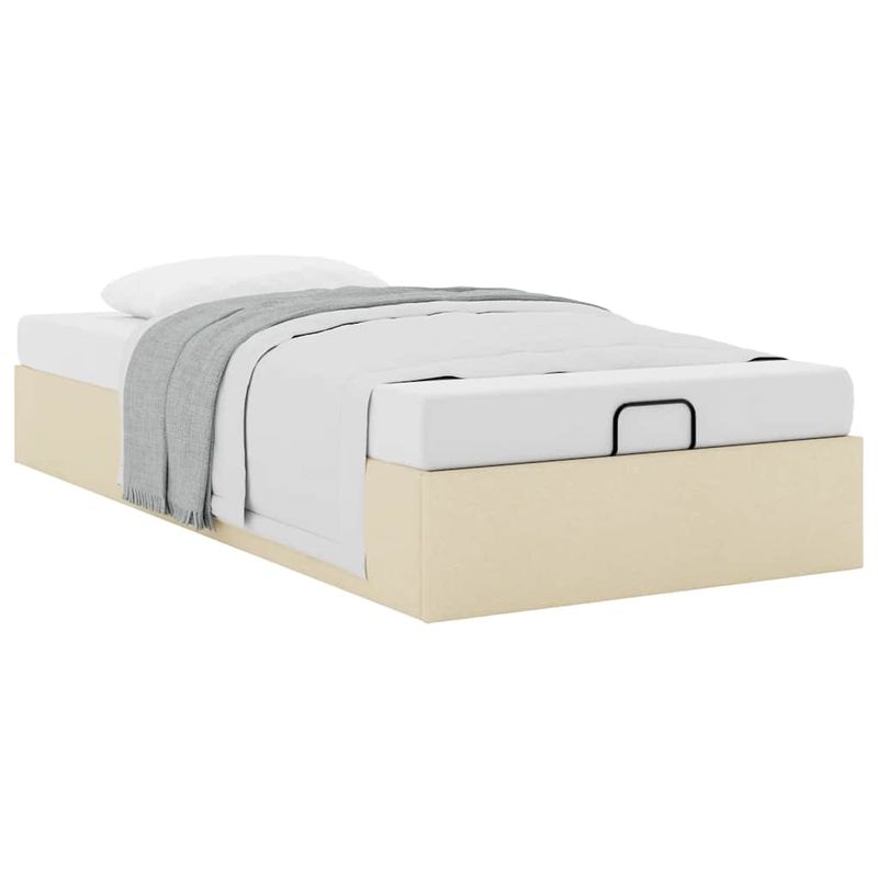 Casa si Gradina - Mobilier - Paturi si accesorii - Paturi - Cadru pat otoman fara saltea crema 80x200 cm tesatura - Infinity.ro