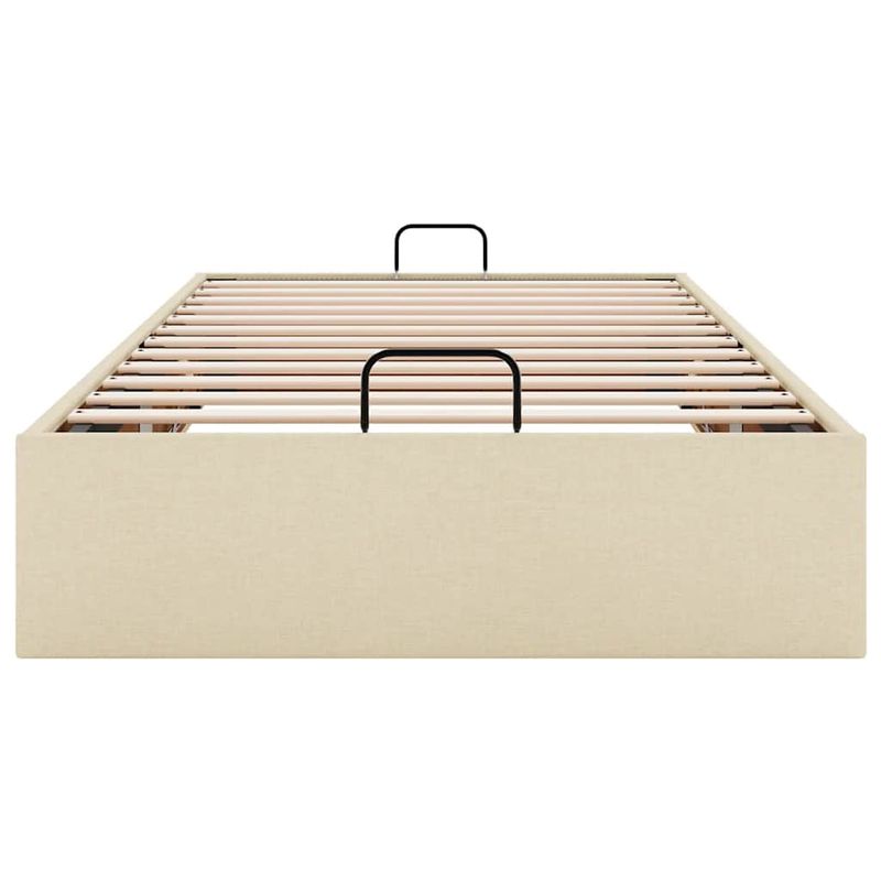Casa si Gradina - Mobilier - Paturi si accesorii - Paturi - Cadru pat otoman fara saltea crema 80x200 cm tesatura - Infinity.ro