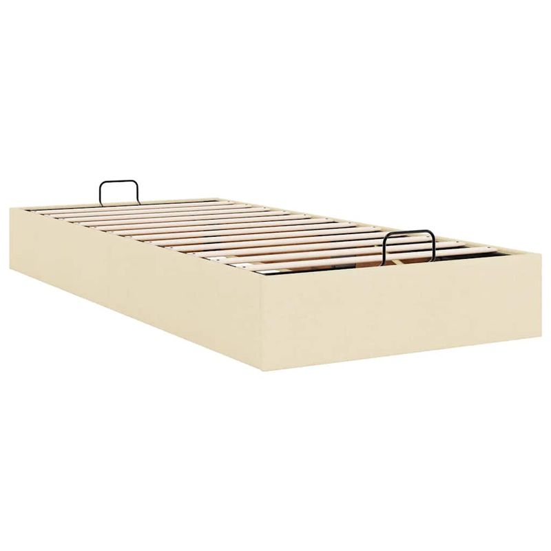 Casa si Gradina - Mobilier - Paturi si accesorii - Paturi - Cadru pat otoman fara saltea crema 80x200 cm tesatura - Infinity.ro