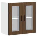 Casa si Gradina - Mobilier - Comode si corpuri - Corpuri bucatarie - Dulap de bucatarie cu usa din sticla din stejar maro „Porto”., mărime 60x31x60 cm, model 1x dulap de perete din sticlă (2 uși) - Infinity.ro