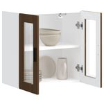 Casa si Gradina - Mobilier - Comode si corpuri - Corpuri bucatarie - Dulap de bucatarie cu usa din sticla din stejar maro „Porto”., mărime 60x31x60 cm, model 1x dulap de perete din sticlă (2 uși) - Infinity.ro