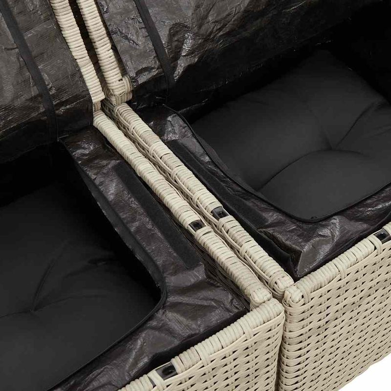 Casa si Gradina - Gradina si terasa - Mobilier exterior - Seturi mobila gradina - Set canapele de gradina cu perne, 6 piese gri deschis poliratan - Infinity.ro