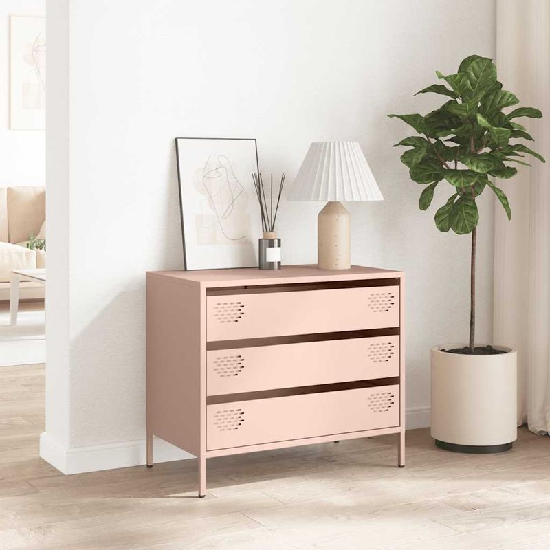 Casa si Gradina - Mobilier - Comode si corpuri - Comode - Dulap, roz, 68x39x58,5 cm, otel laminat la rece - Infinity.ro