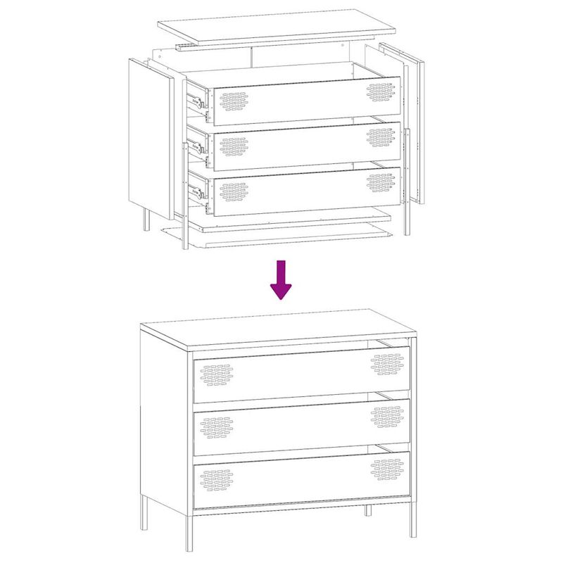 Casa si Gradina - Mobilier - Comode si corpuri - Comode - Dulap, roz, 68x39x58,5 cm, otel laminat la rece - Infinity.ro