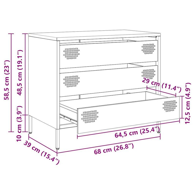 Casa si Gradina - Mobilier - Comode si corpuri - Comode - Dulap, roz, 68x39x58,5 cm, otel laminat la rece - Infinity.ro